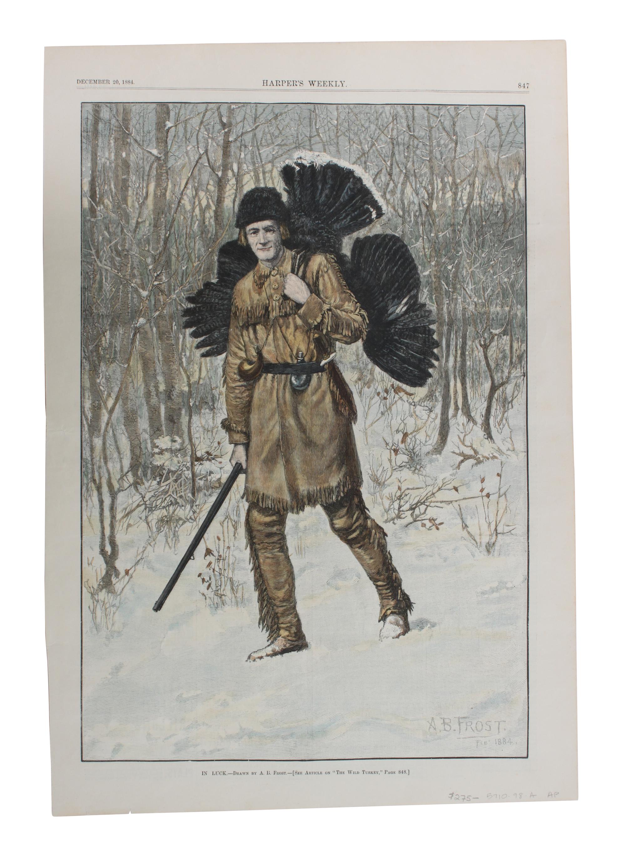 Four Hand Colored Sporting Prints, A.B. Frost (American 1851-1928) Height 15 x width 10 inches (largest) — 19TH CENTURY