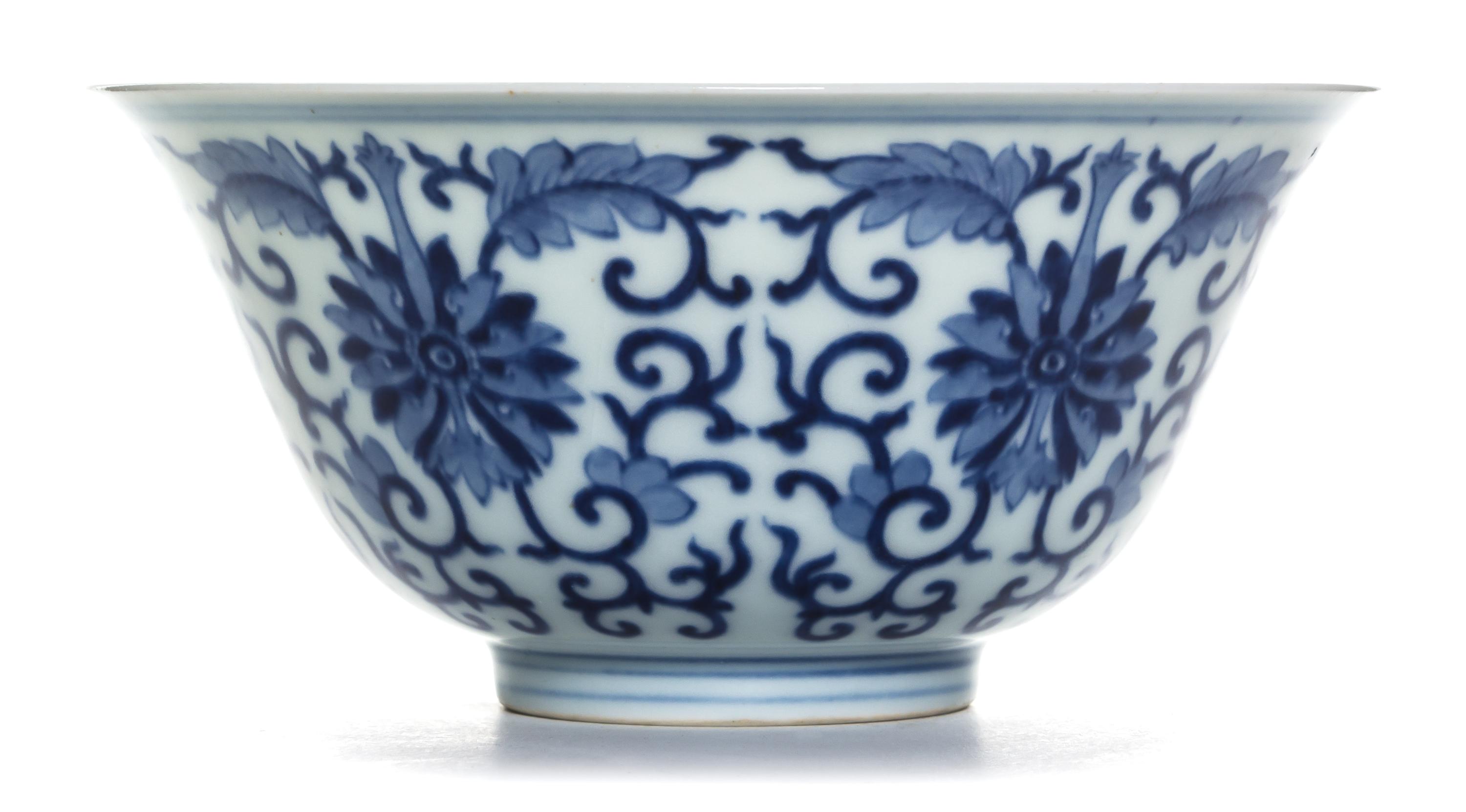A Blue and White Porcelain Bowl POSSIBLY 19TH CENTURY Diameter 6 inches. — POSSIBLY 19TH CENTURY