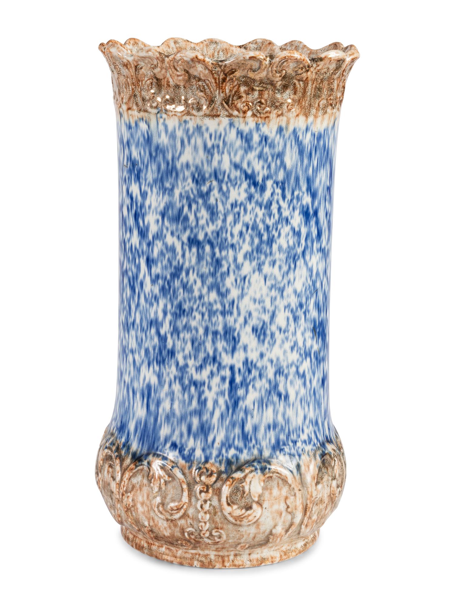 An Ironstone Spatter Glazed Umbrella and Cane Stand