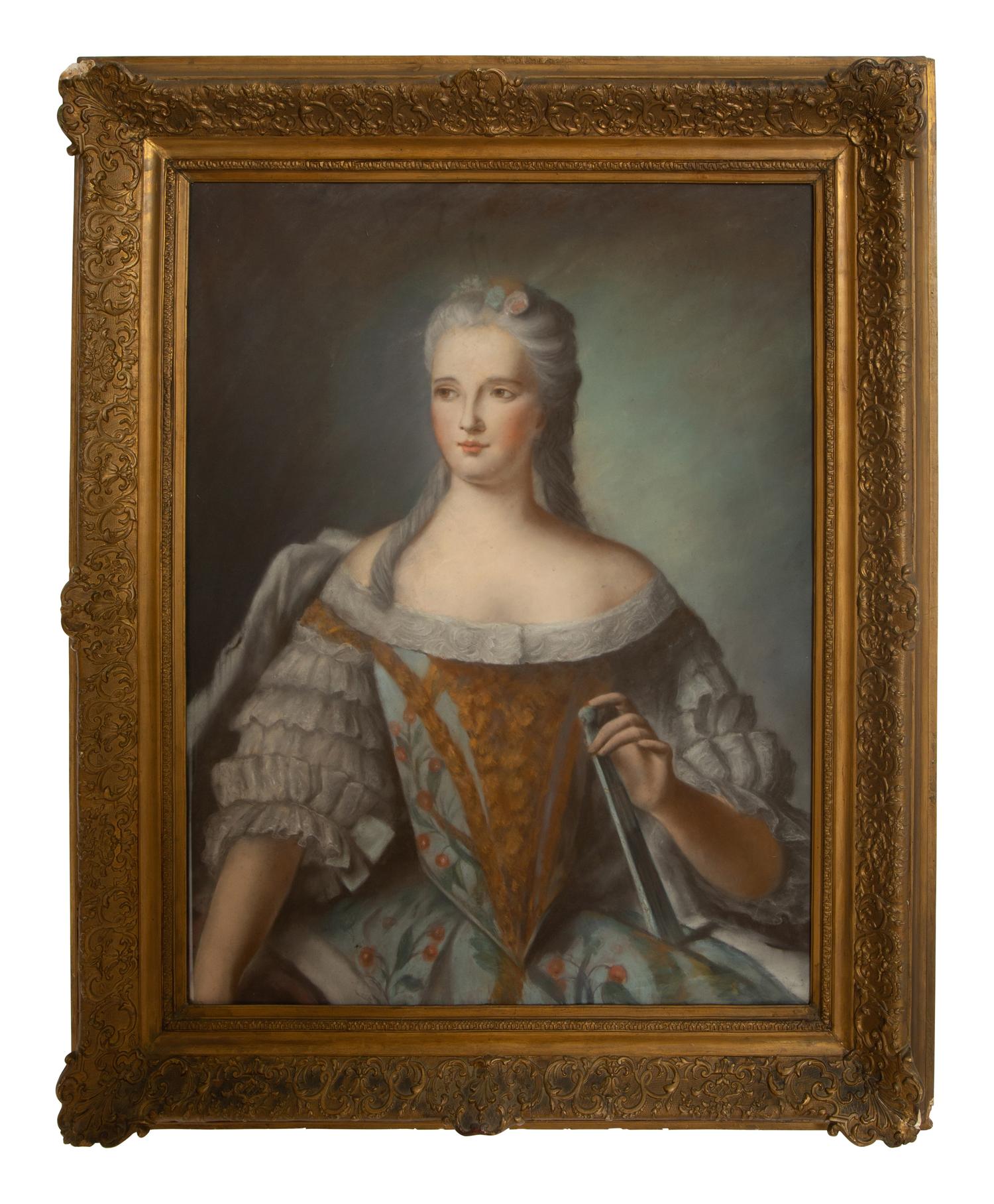 Portrait of a Lady with a Fan, Circa 1830