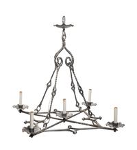 A Pair of Baroque Style Cast Metal Five-Light Ceiling Fixtures