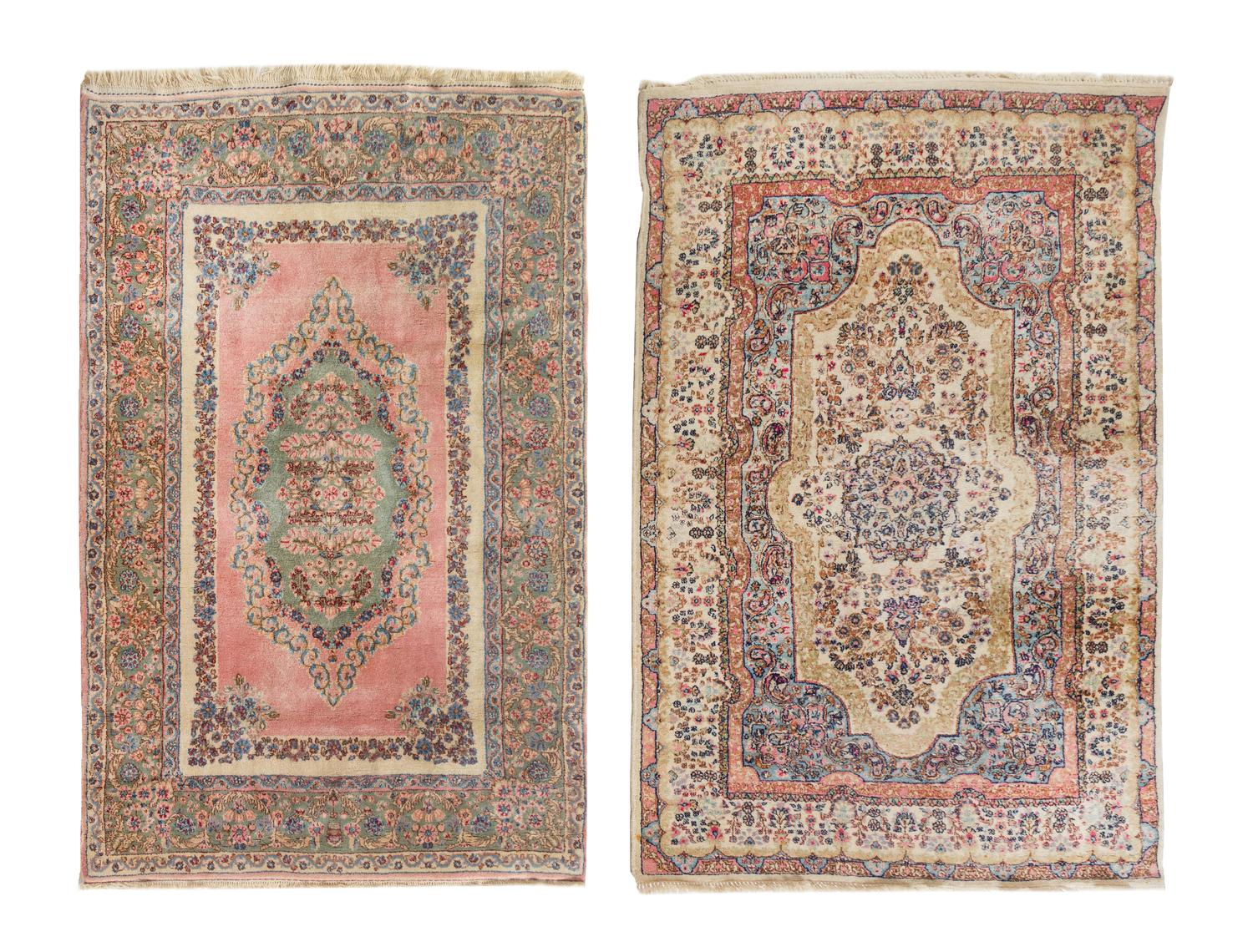 Two Kirman Wool Rugs
