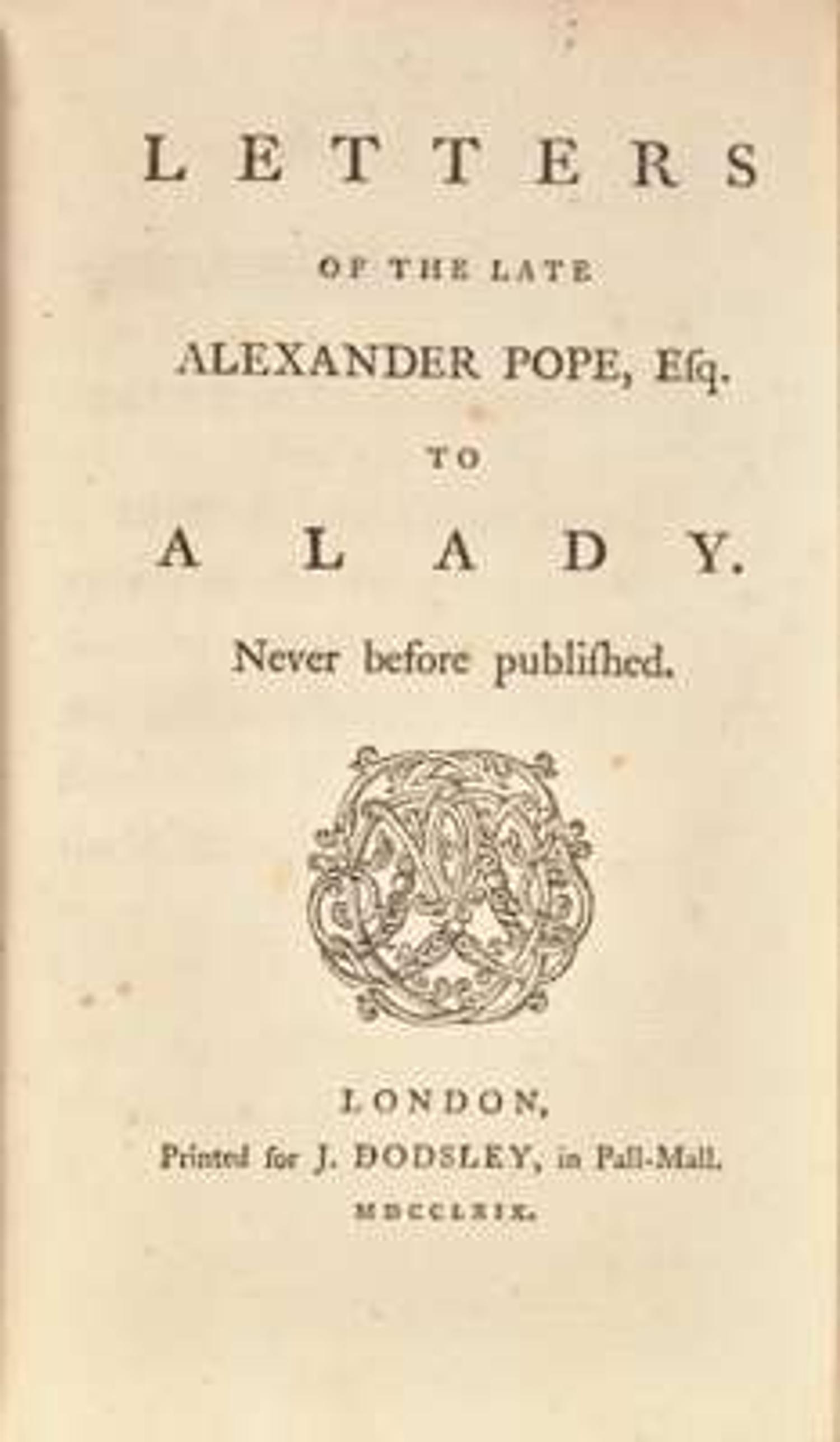 [Literature] Pope, Alexander: Group of 5 Works