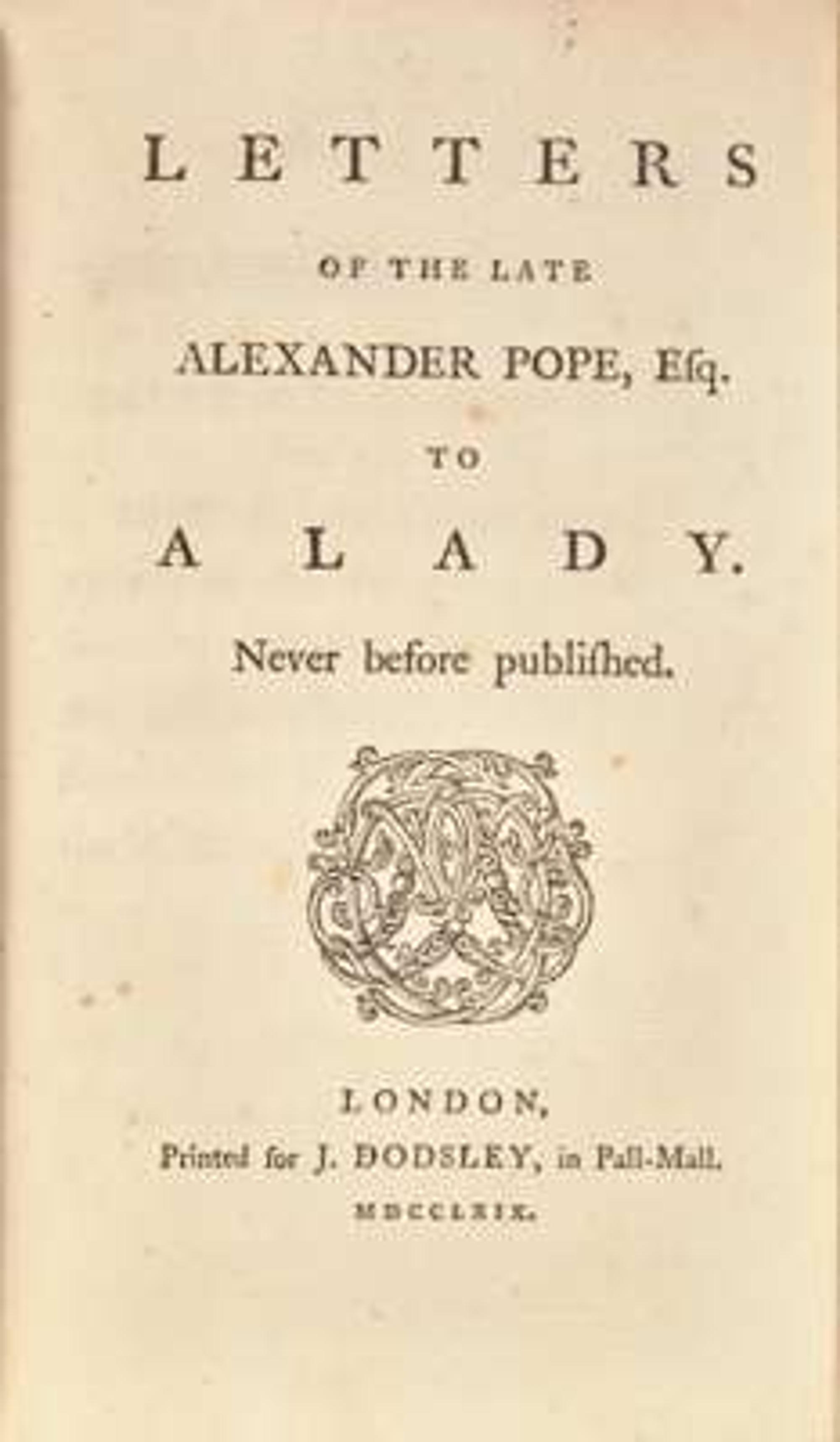 [Literature] Pope, Alexander: Group of 5 Works