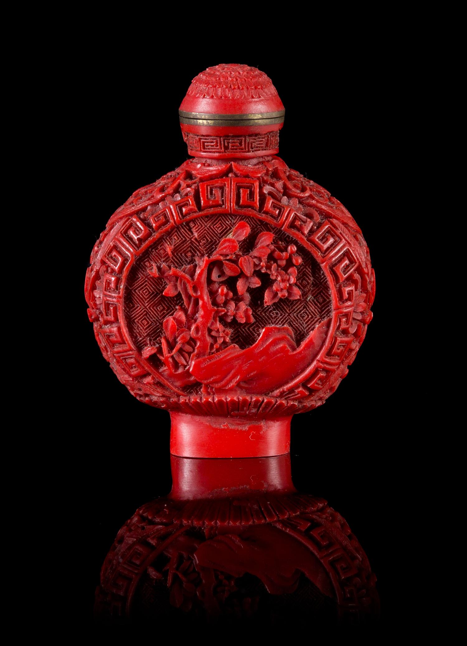 A Plastic Snuff Bottle. Height 2 3/4 inches.