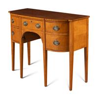 A Federal Style Tiger Maple Bowfront Sideboard
