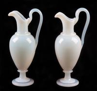 A Pair of Italian Glass Ewers