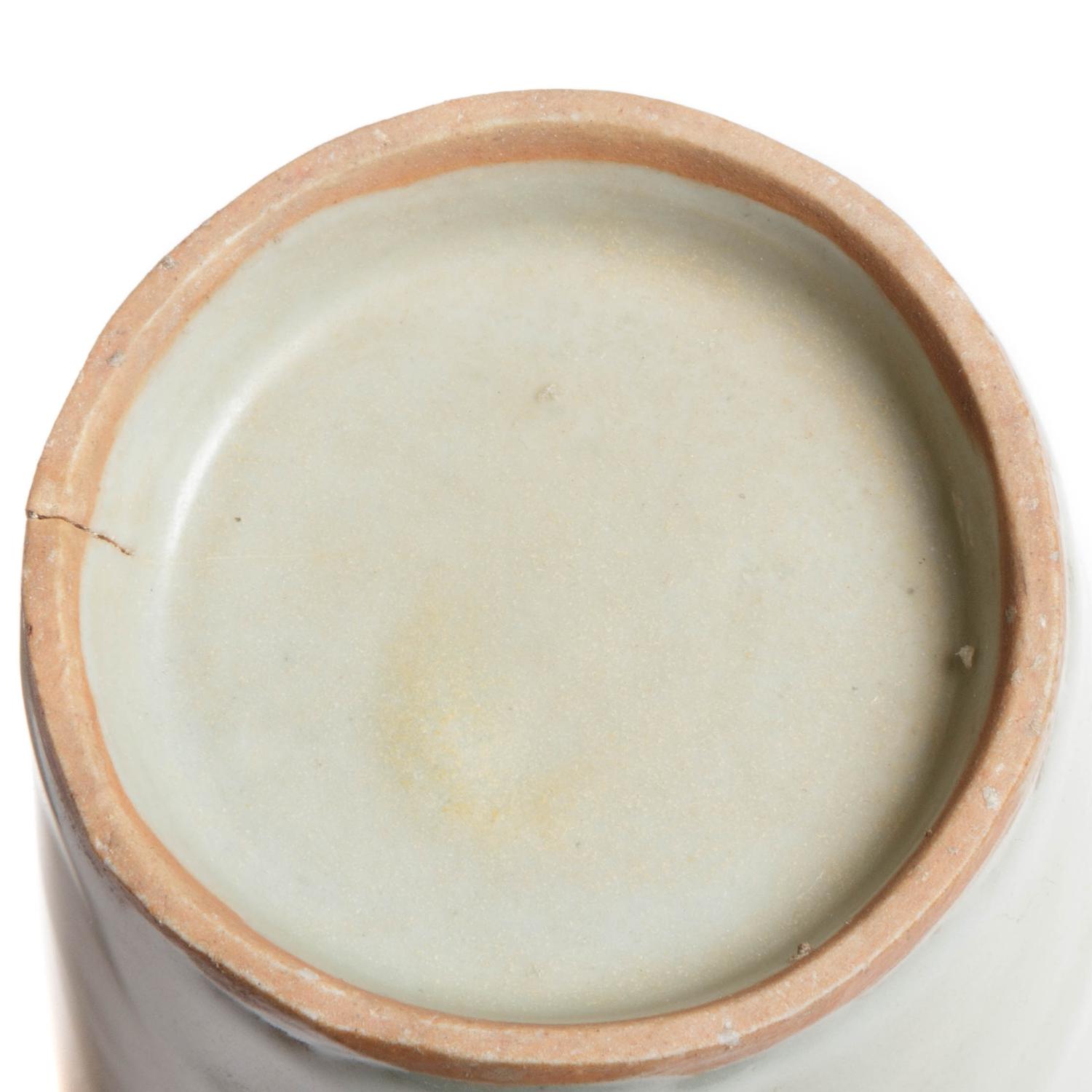 A Chinese Celadon Glazed Porcelain Cylindrical Vase