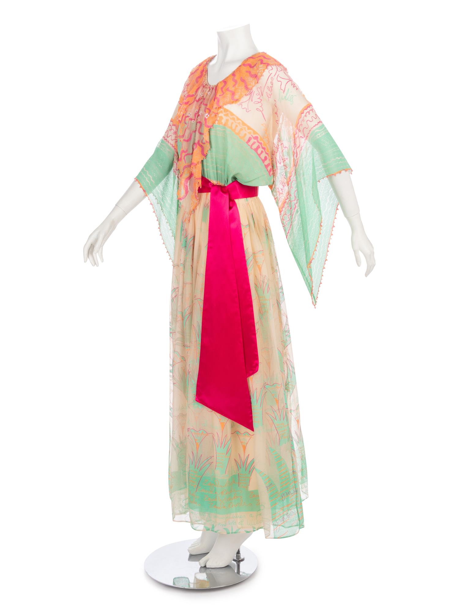 Zandra Rhodes Dress with Belt, 1970s
