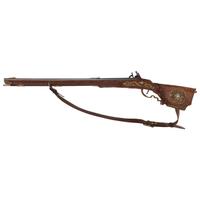 Contemporary Snaphance Jaeger Rifle in the Style of Meister der Tierkopfranke by John B. Derrick (American, b.1936)