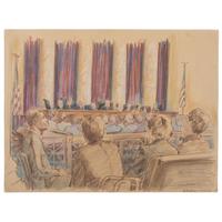 Joan Andrew, Washington Post and CNN Sketch Artist,Nine Original Sketches of Supreme Court Justices, 1981-1983