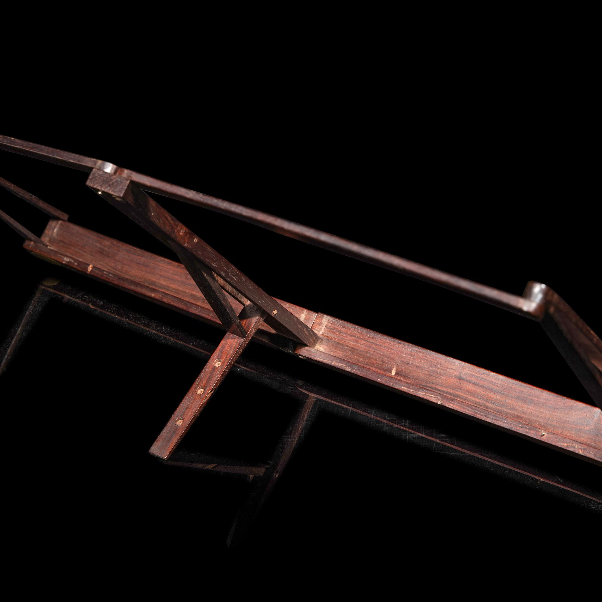 A Chinese Possibly Huanghuali Album Stand, Tiejia, 19th Century 清晚期 黃花梨帖架