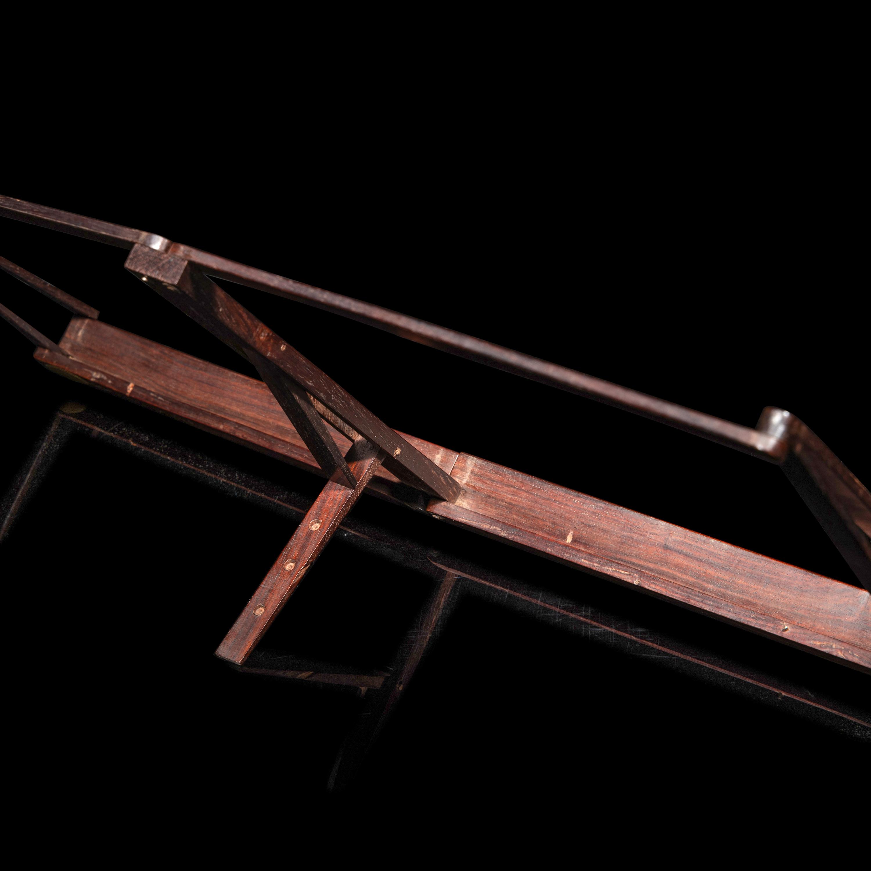 A Chinese Possibly Huanghuali Album Stand, Tiejia, 19th Century 清晚期 黃花梨帖架