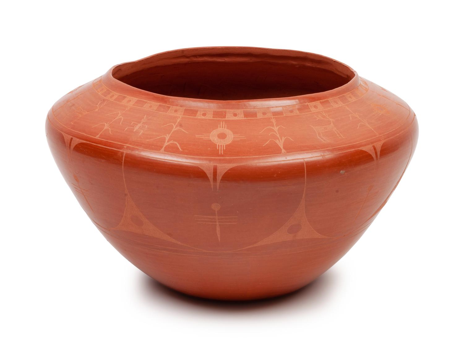 Redware Bowl with Sgraffito Decoration