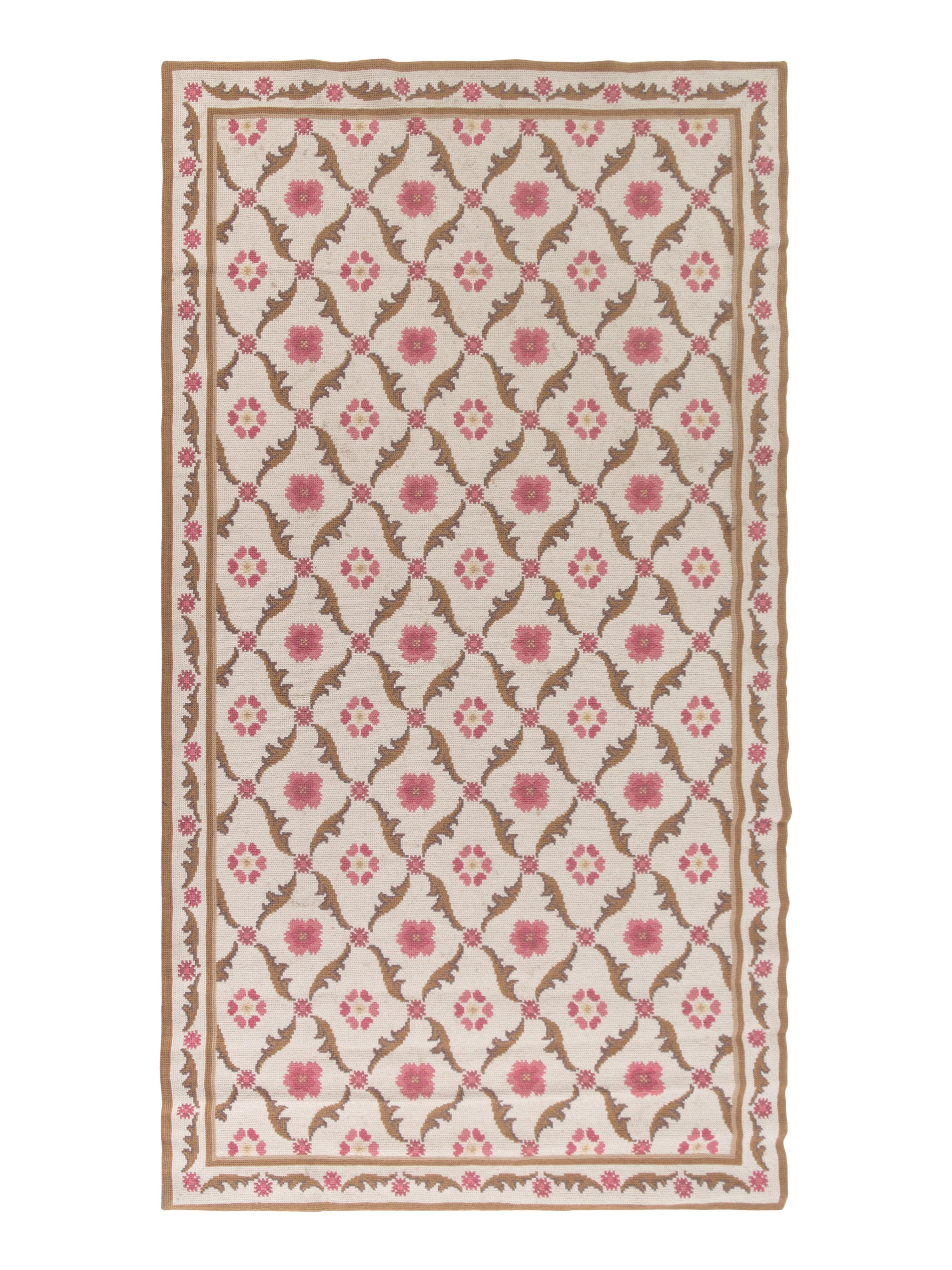 An English Wool Chain-Stitch Rug