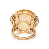 YELLOW GOLD AND CITRINE RING AND FRINGE NECKLACE