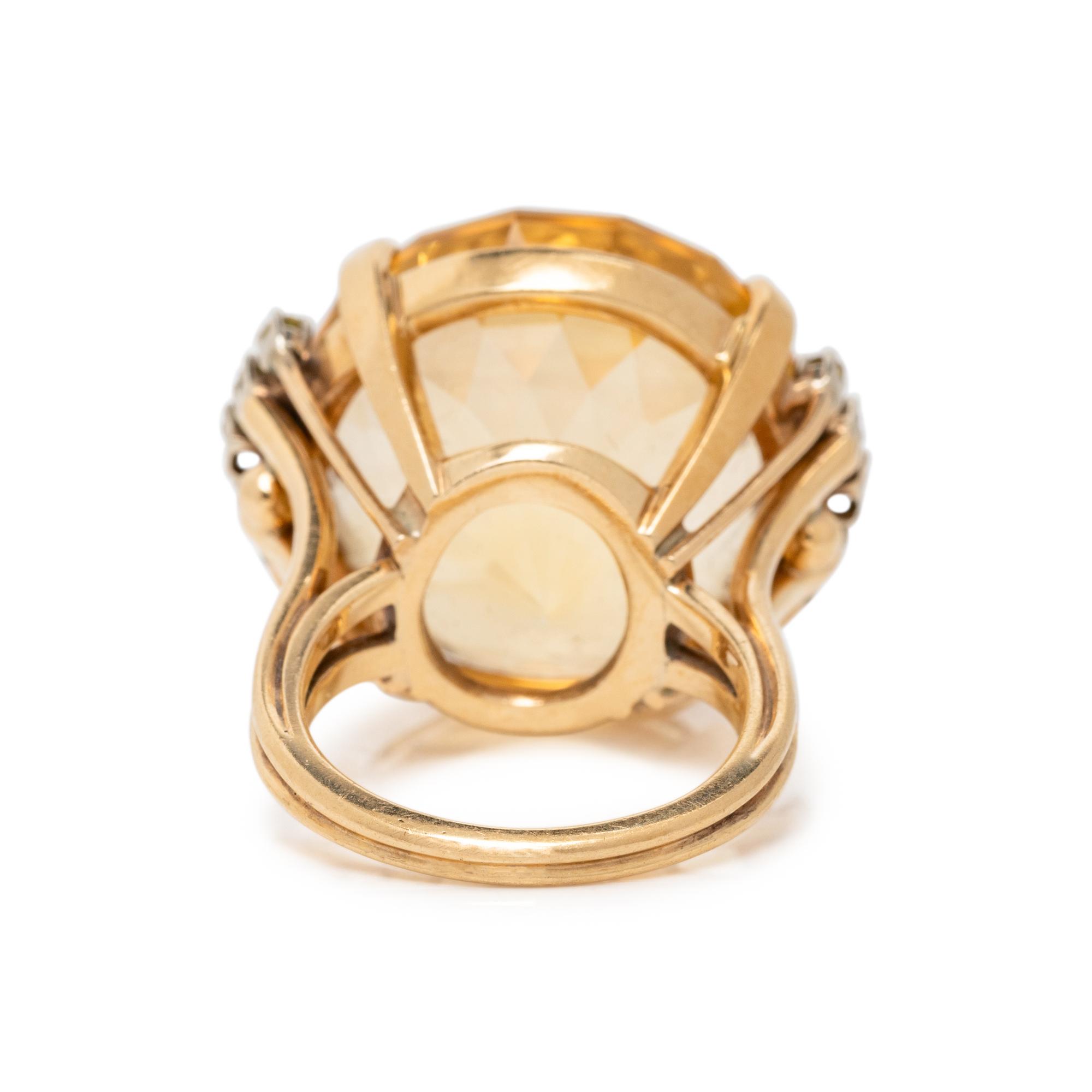 YELLOW GOLD AND CITRINE RING AND FRINGE NECKLACE
