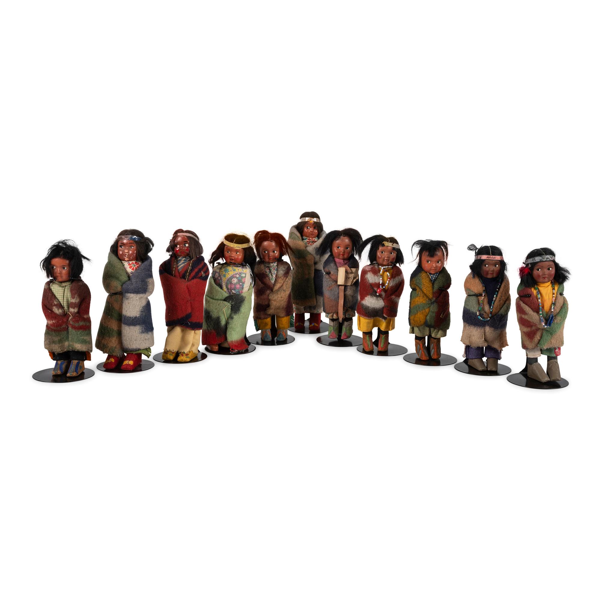 Group of Skookum Dolls, PLUS