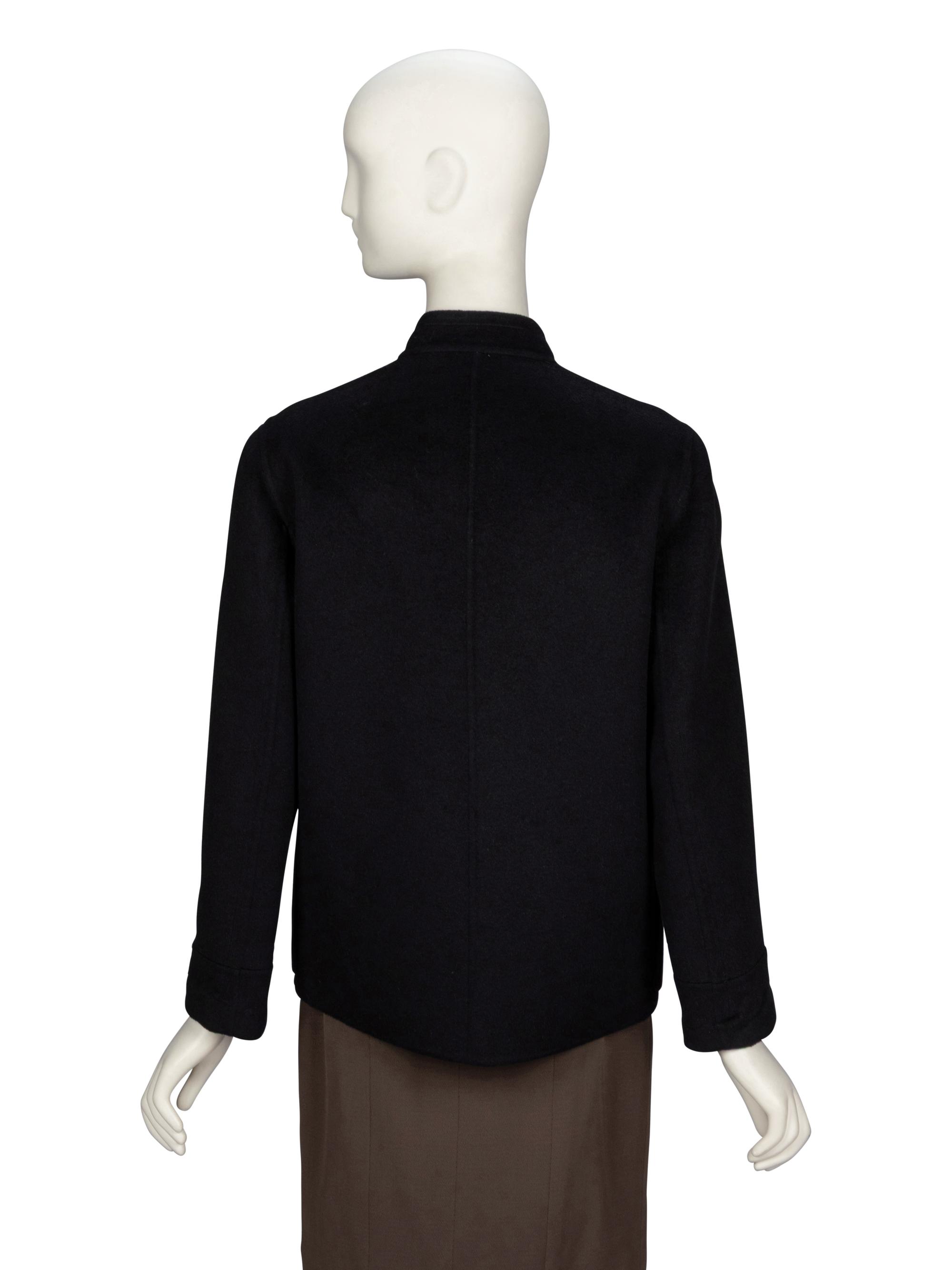 PRADA, BLACK DOUBLE-FACED JACKET