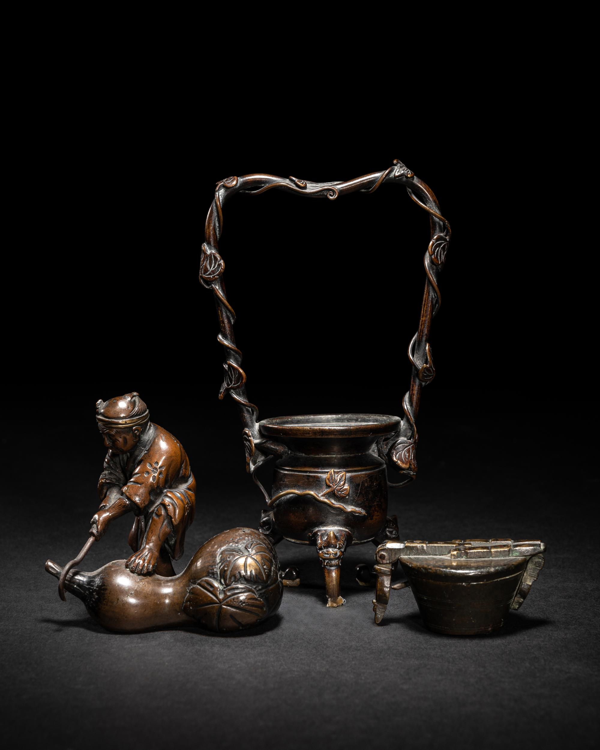 Three Japanese Bronze Articles