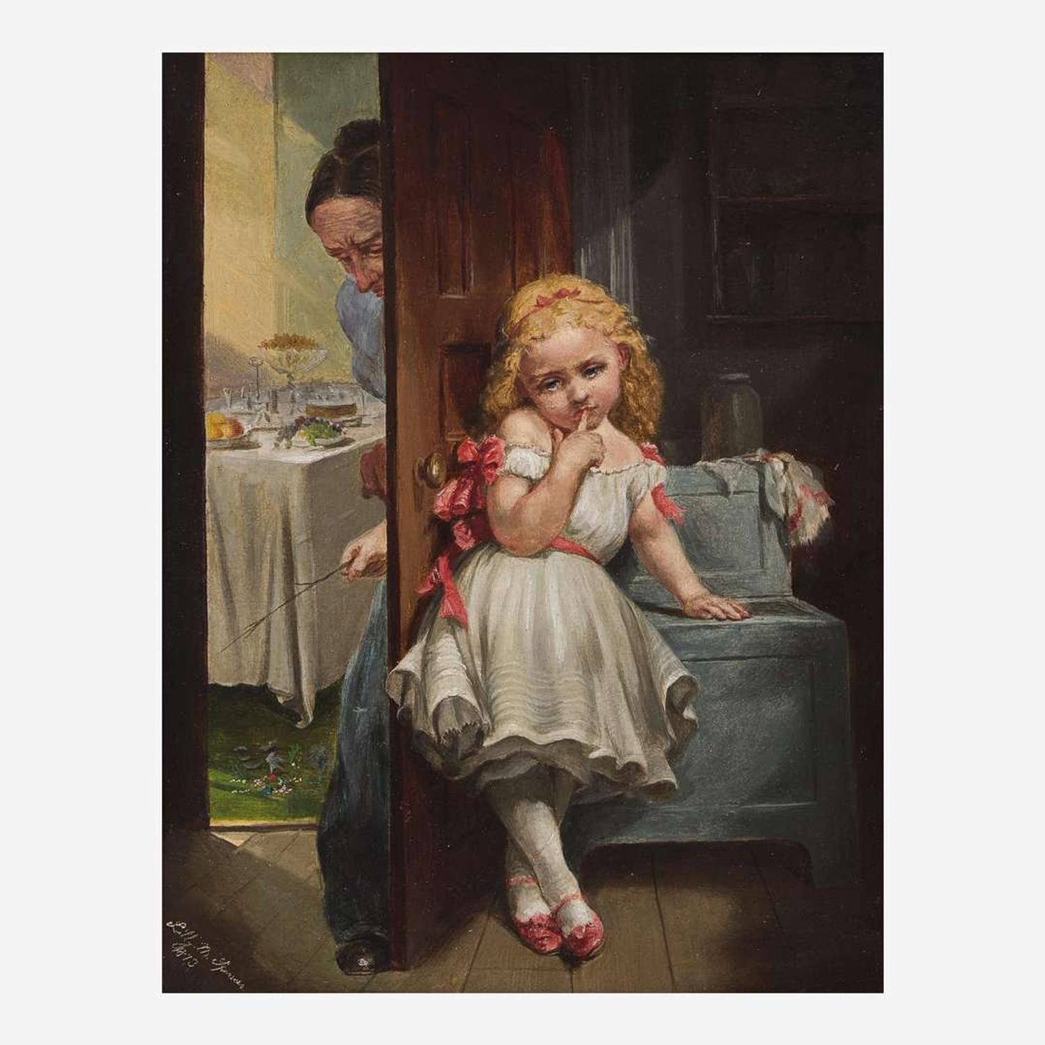 Lilly Martin Spencer (American, 1822-1902) Young Girl Behind Doorway