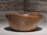 Northeastern Ash Burl Bowl, with Carved Crests