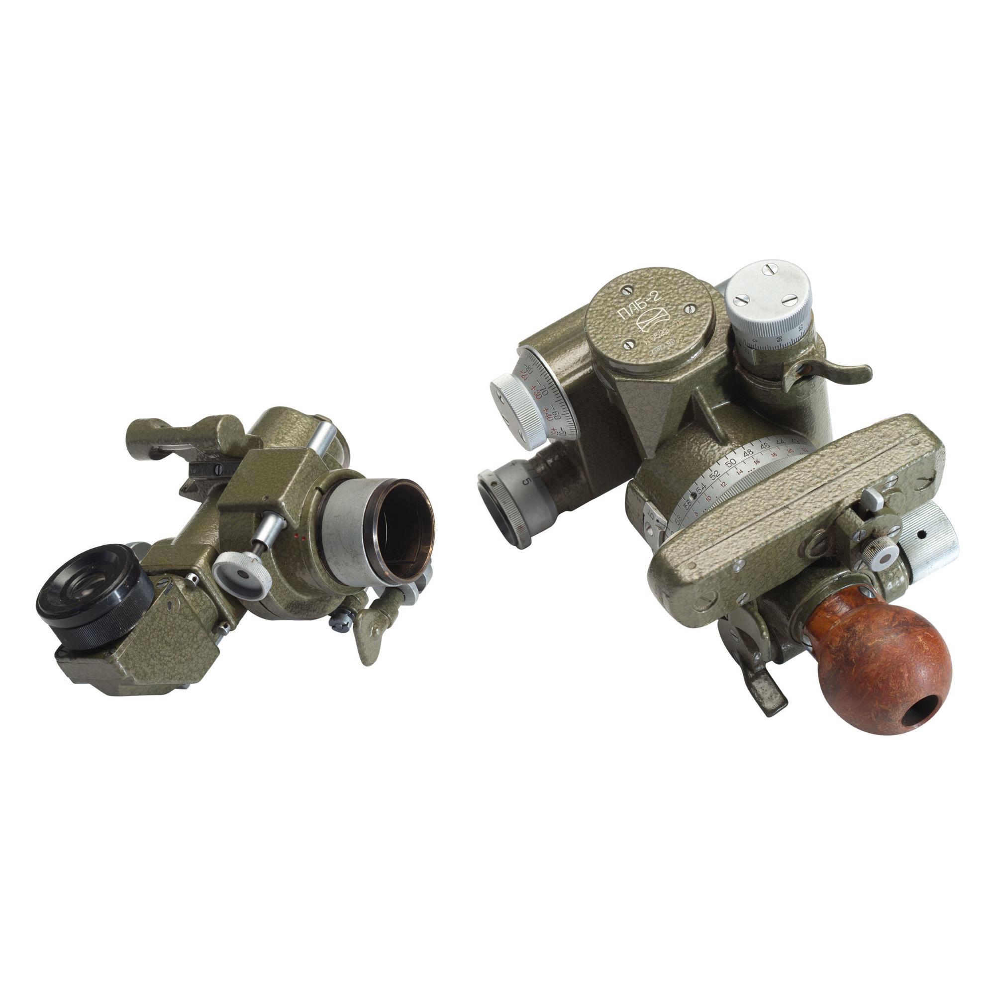 Soviet Periscopic Artillery Aiming Circle PAB-2A with Periscope and Azimuth Attachments, and Additional Optical Device