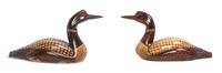 A Pair of American Carved and Painted Wood Loons Height of each 13 1/2 inches.