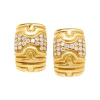 BULGARI, YELLOW GOLD AND DIAMOND 'PARENTESI' EARRINGS