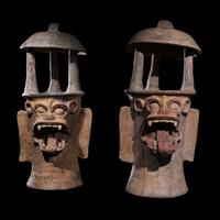 A Pair of Maya Incensarios