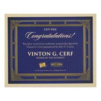 [Technology] 1-of-1 Trading Card with an Autograph Note, Signed by One of the "Fathers" of the Internet, Vint Cerf