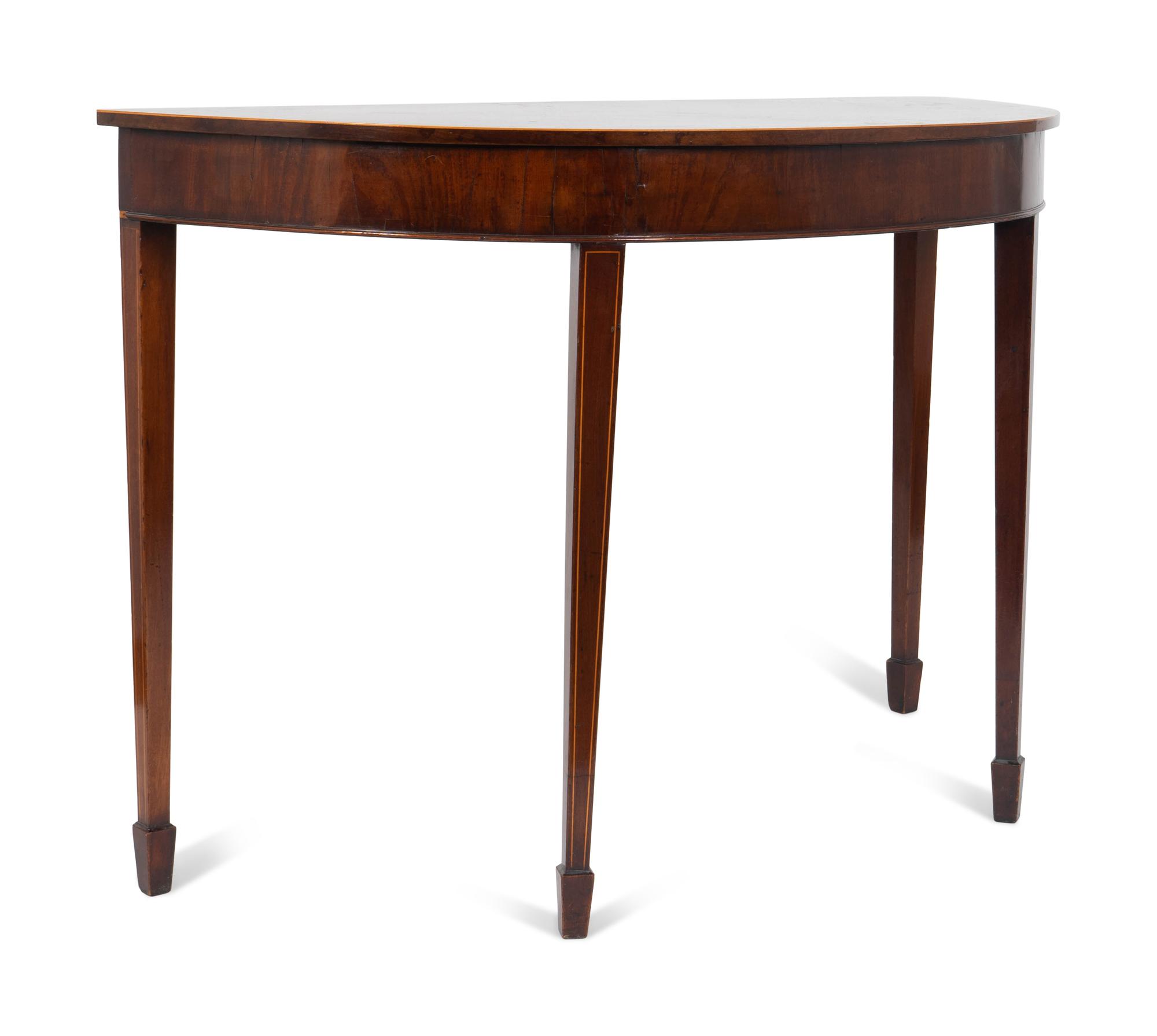 A Regency Style Demilune Console Table — 20TH CENTURY