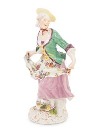 A Meissen Porcelain Figure of a Maiden