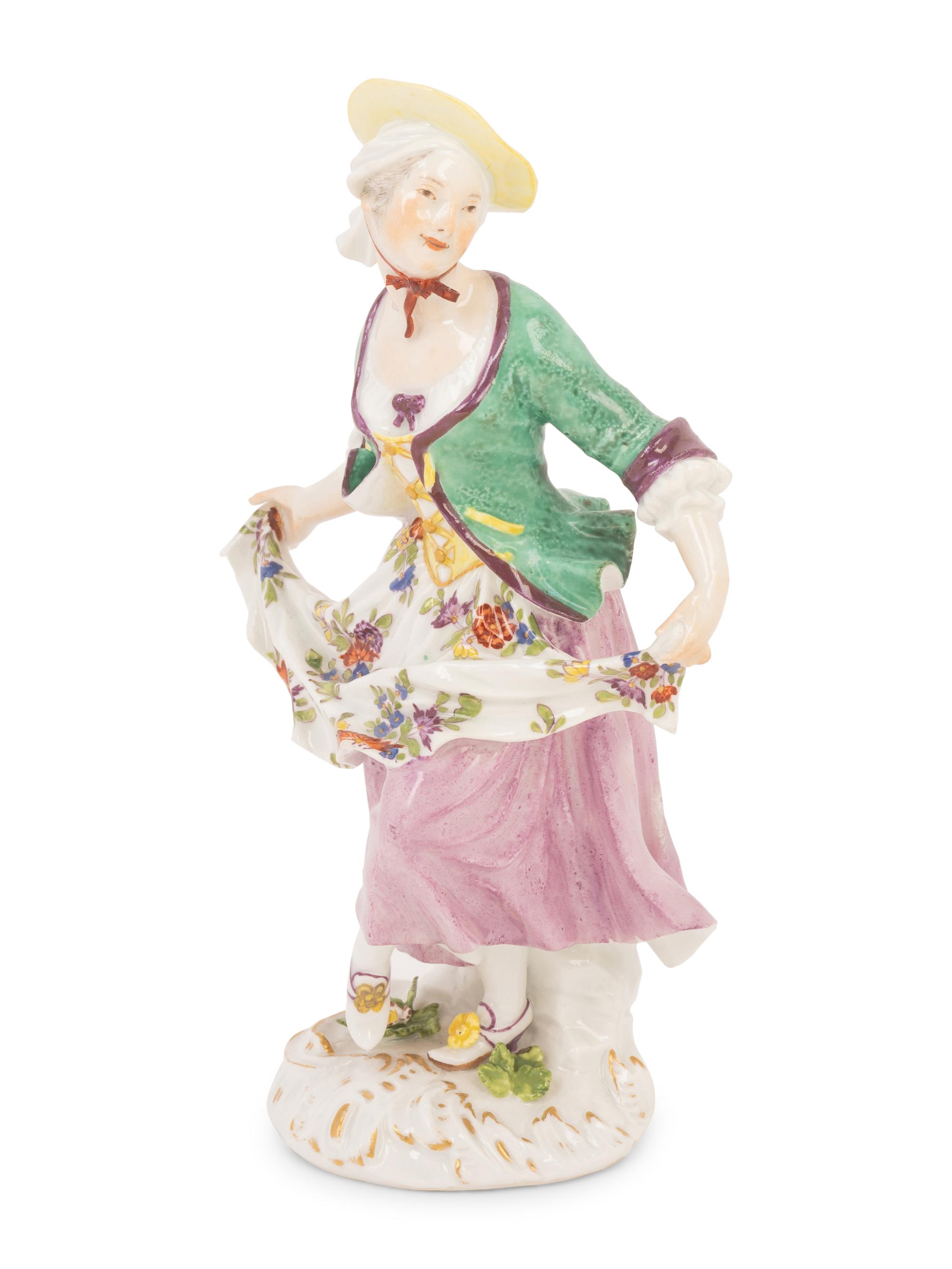 A Meissen Porcelain Figure of a Maiden