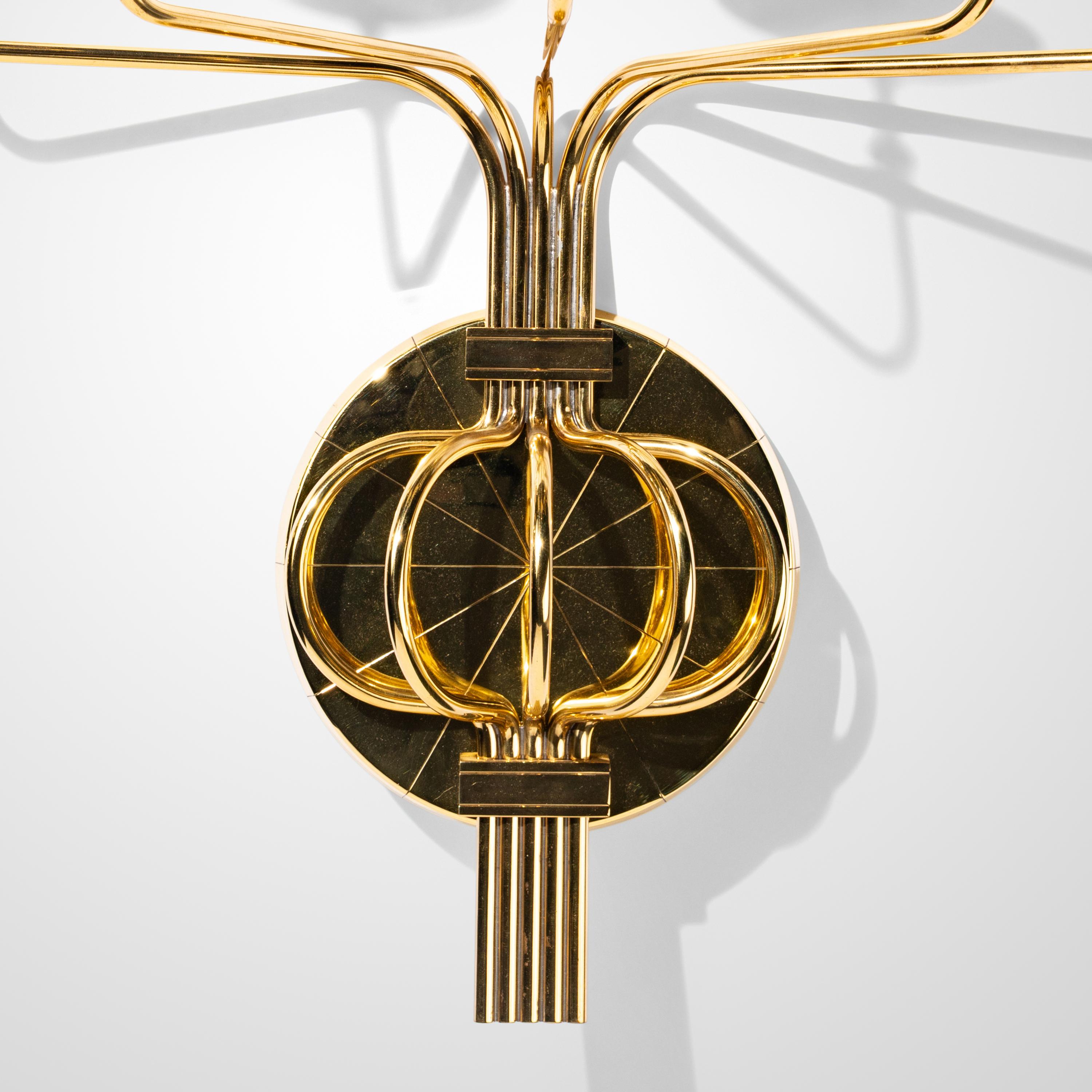Tommi Parzinger (German, 1903–1981) — Pair of Brass Wall Candelabra, c. 1950