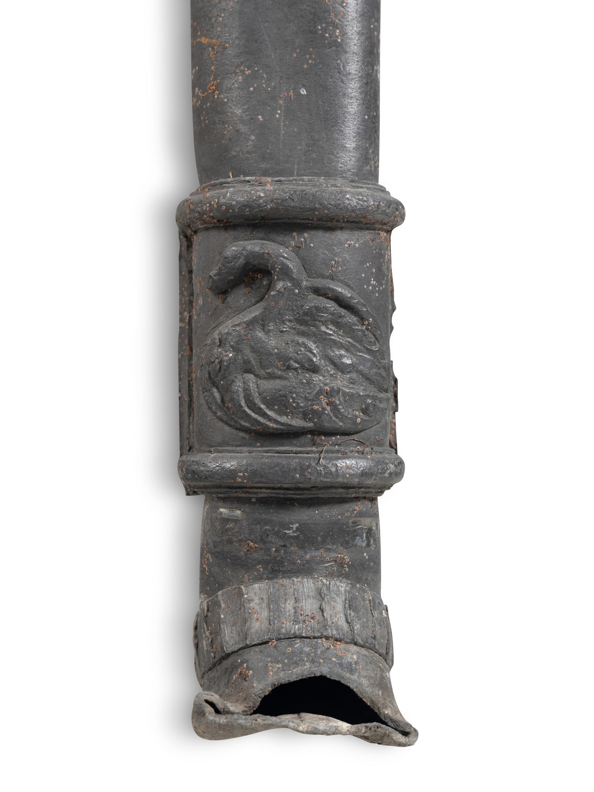 An English Lead Drain Hopper and Downpipe