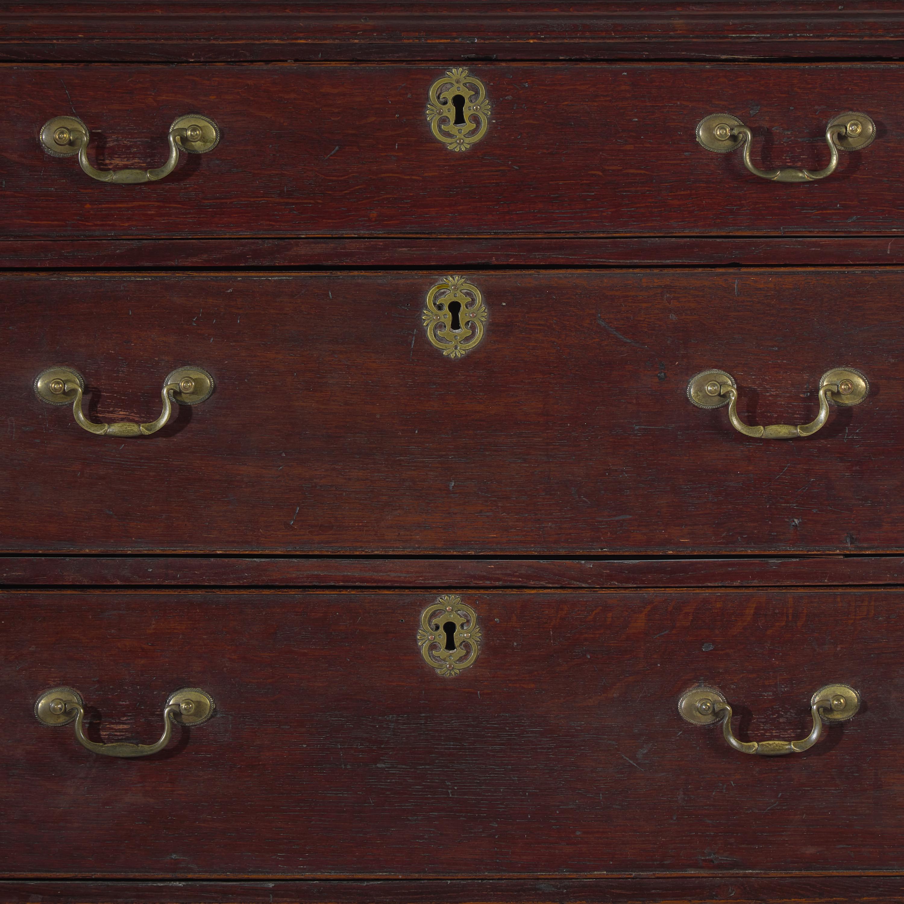 A Diminutive Queen Anne Oak High Chest of Drawers