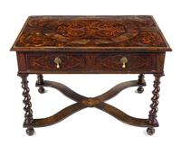 A William and Mary Style Marquetry Table Height 27 1/4 x width 38 1/4 x depth 23 3/4 inches. — 20TH CENTURY WITH EARLIER ELEMENTS