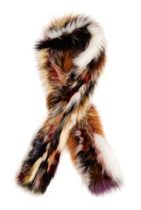 A Multicolor Dyed Fox Scarf, 54" L x 7" W.