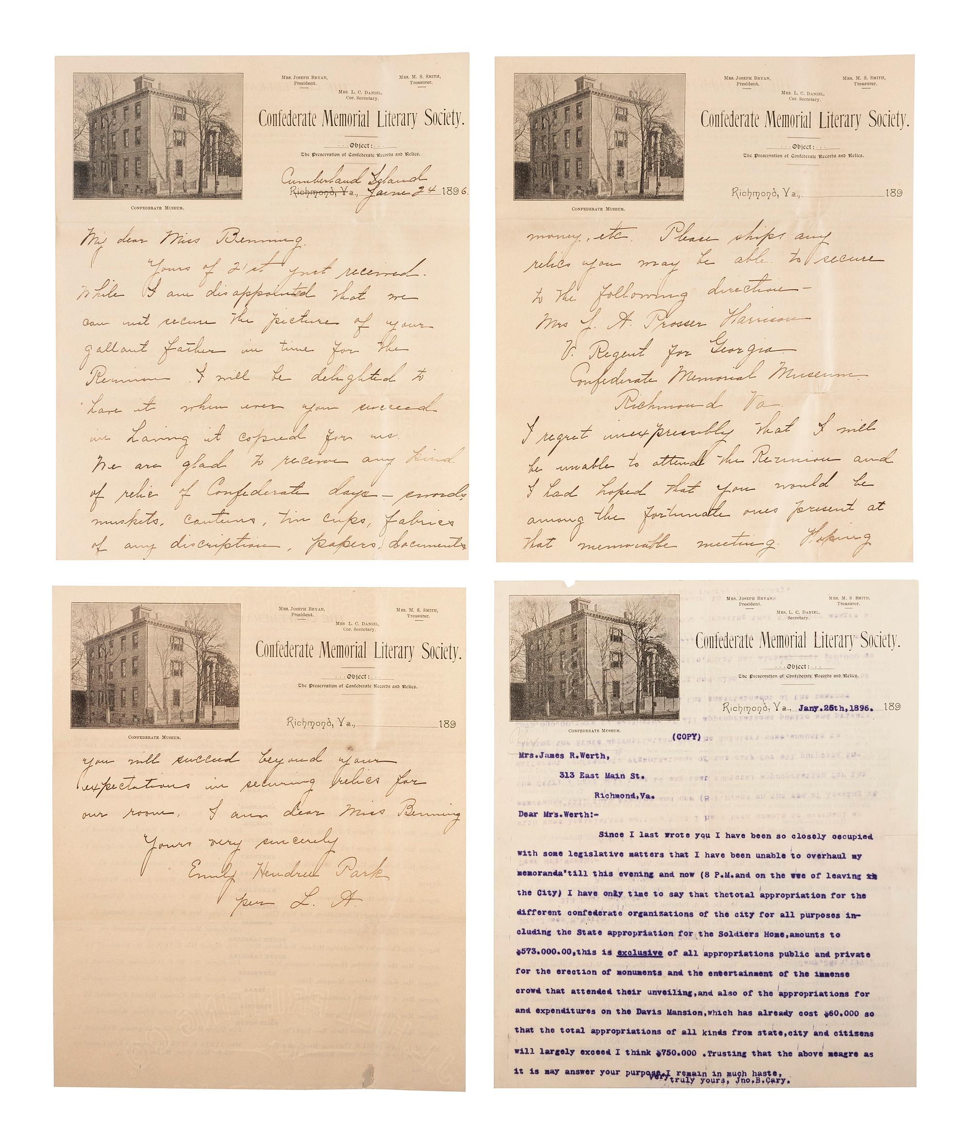 [RECONSTRUCTION]. Dabney MAURY ALS to BEAUREGARD. 1873. [With:] Confederate veteran ephemera.