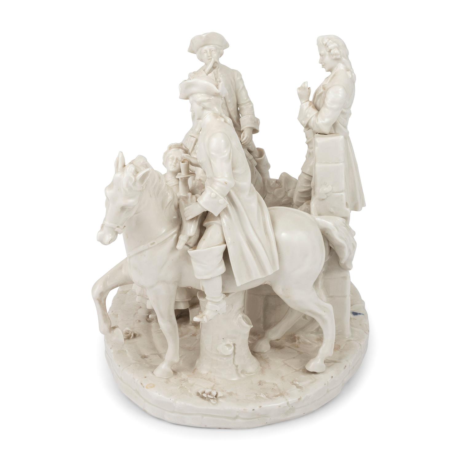 A German Blanc-de-Chine Porcelain Figural Group