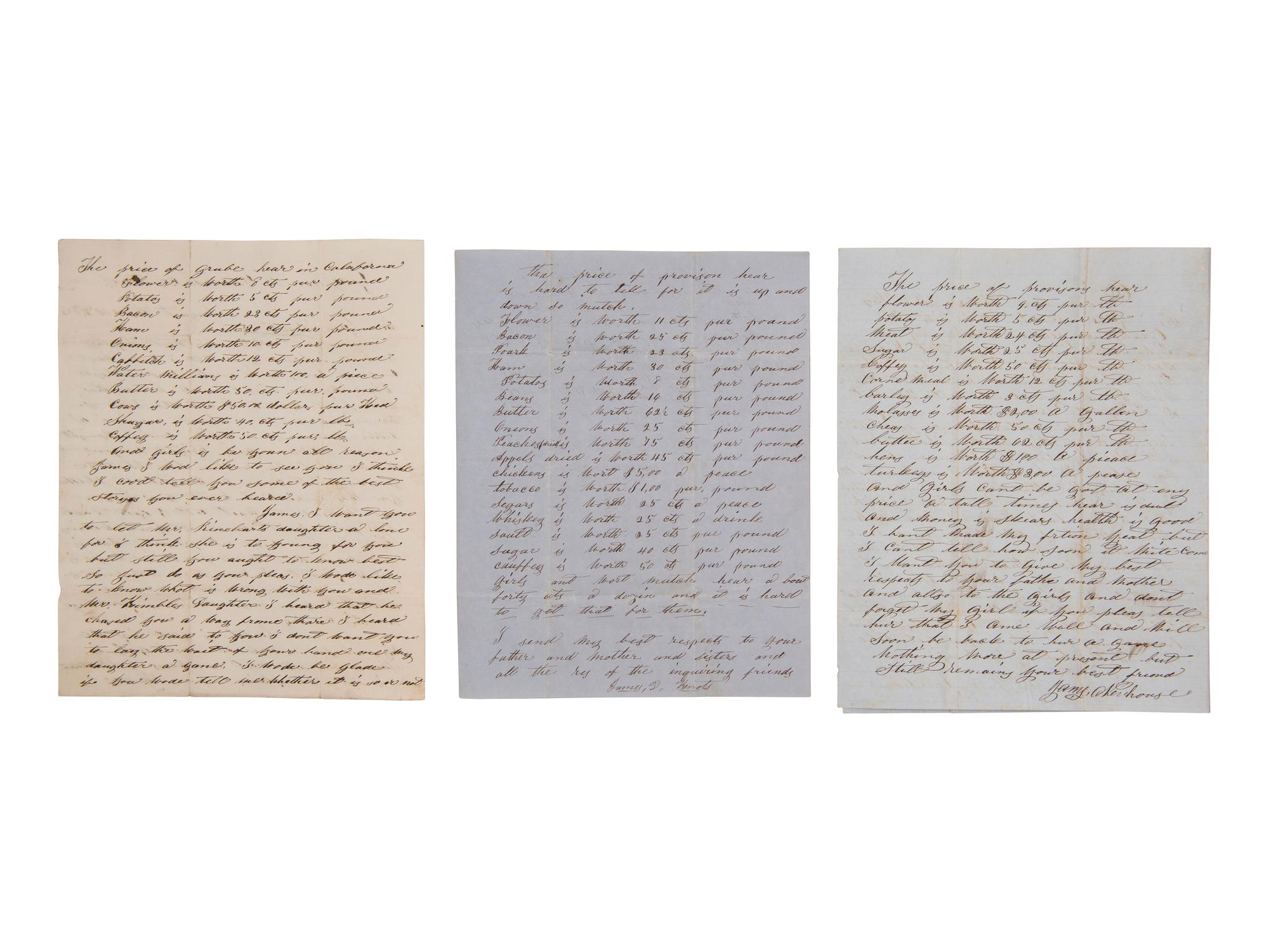 [CALIFORNIA - GOLD MINING] -- [CIVIL WAR]. A collection of letters, mostly from James Newhouse of Eldorado County, CA to James Knots of Magnolia, OH, incl. discussions involving California, gold mining, and experiences during the Civil War.