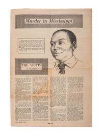 [TILL, Emmett (1941-1955)]. Murder in Mississippi. [San Francisco]: [ Daily People's World ], 1955. Special broadside offprint.