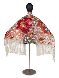 Valentino Embroidered Handbag and Embroidered Lace Shawl
