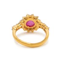 PINK SAPPHIRE AND DIAMOND RING