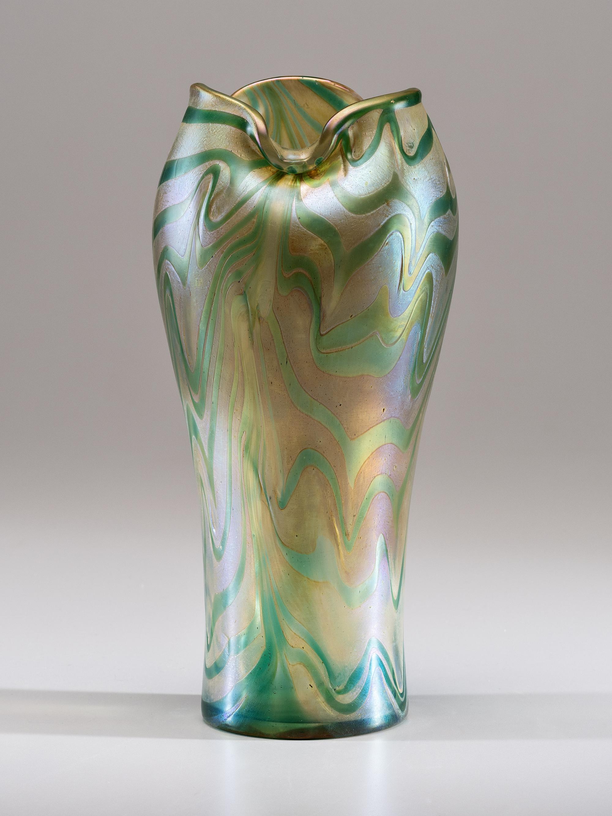 An Iridescent Glass Vase, attributed to Wilhelm Kralik