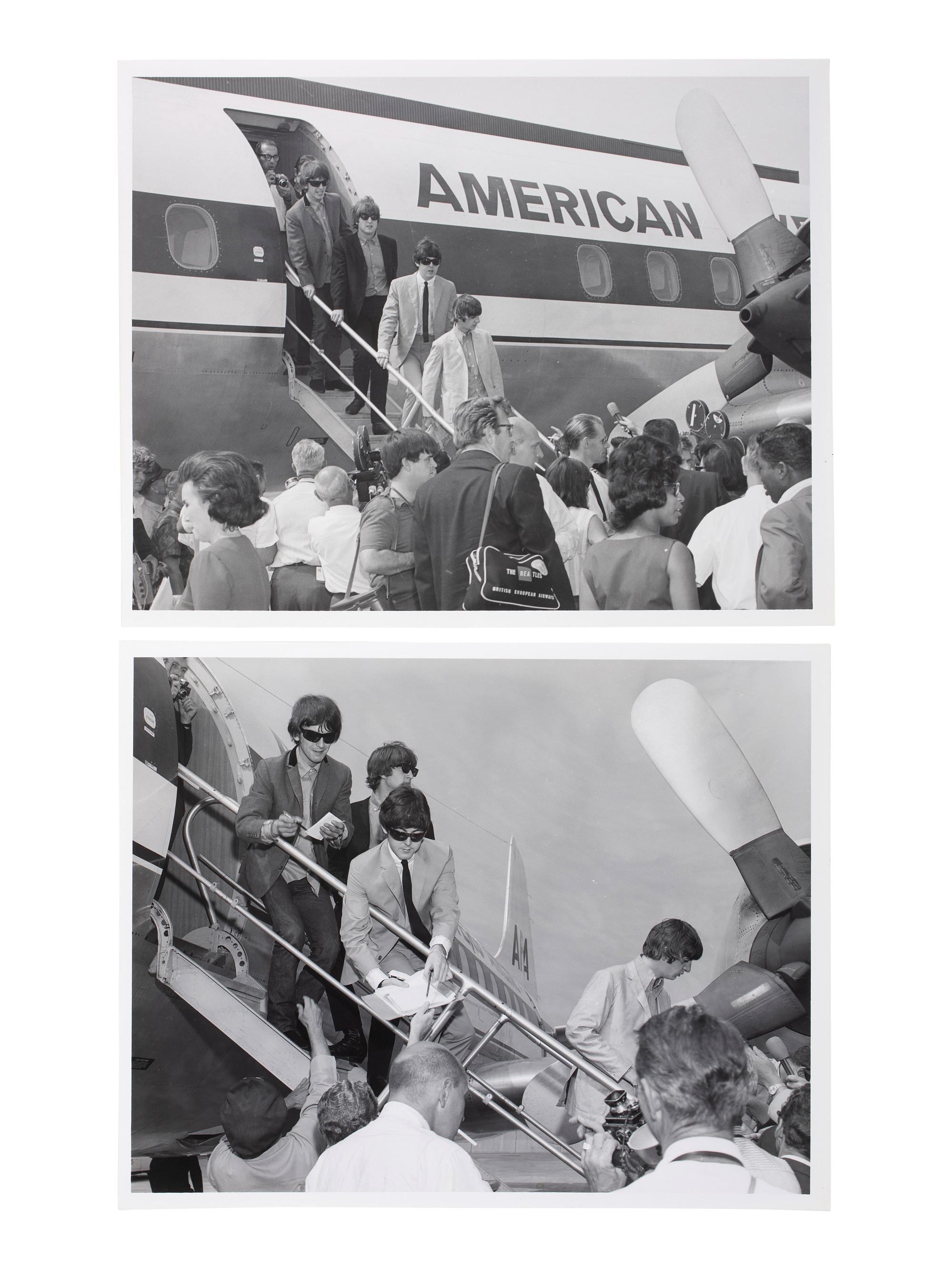 [THE BEATLES]. A group of ephemera and press photos, featuring Hard Day's Night contact sheets and "Beatles Money."
