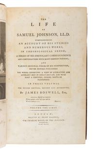 BOSWELL, James (1740-1795). The Life of Samuel Johnson. London: Henry Baldwin for Charles Dilly, 1793.