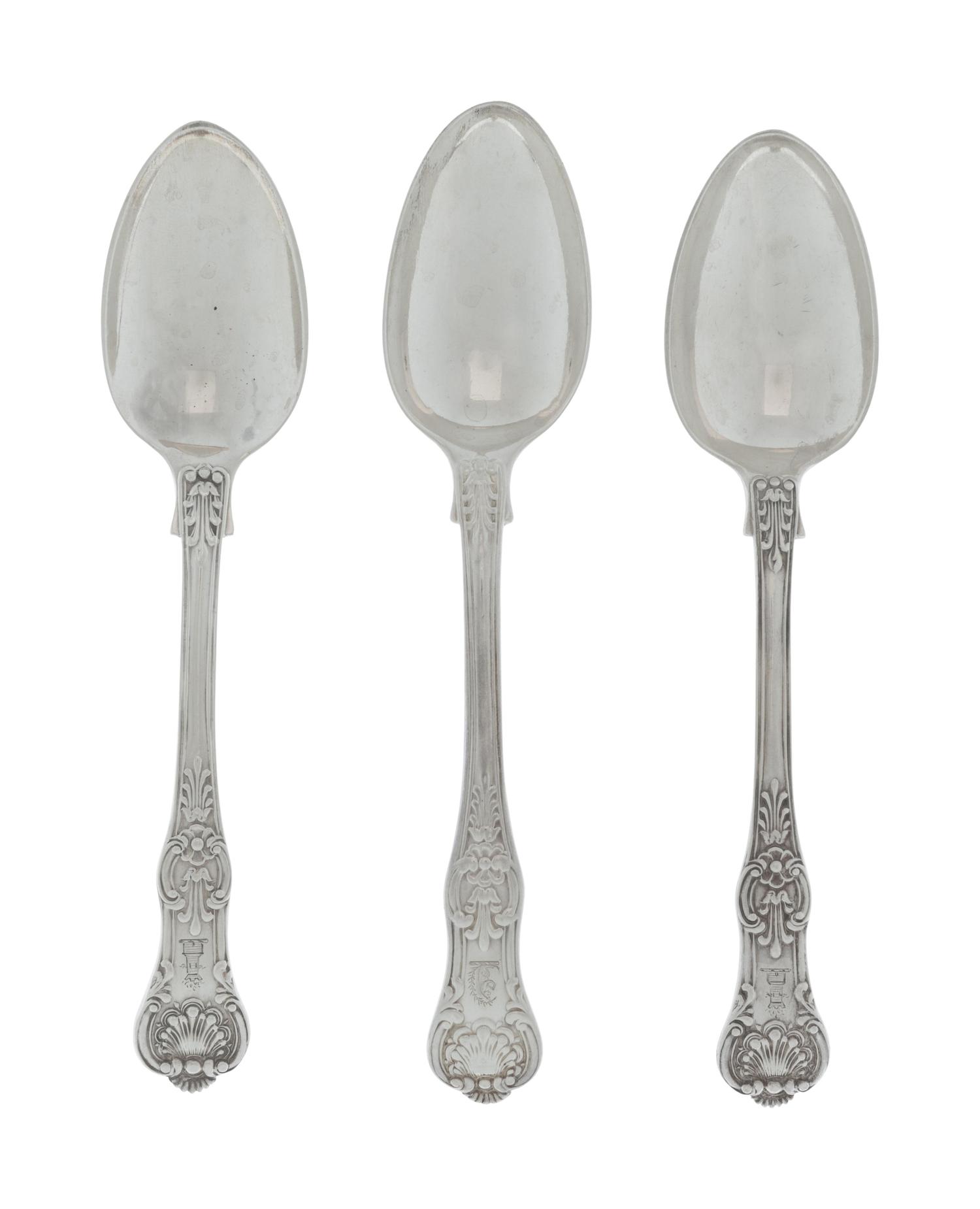 A Group of Twelve English Silver Soup Spoons