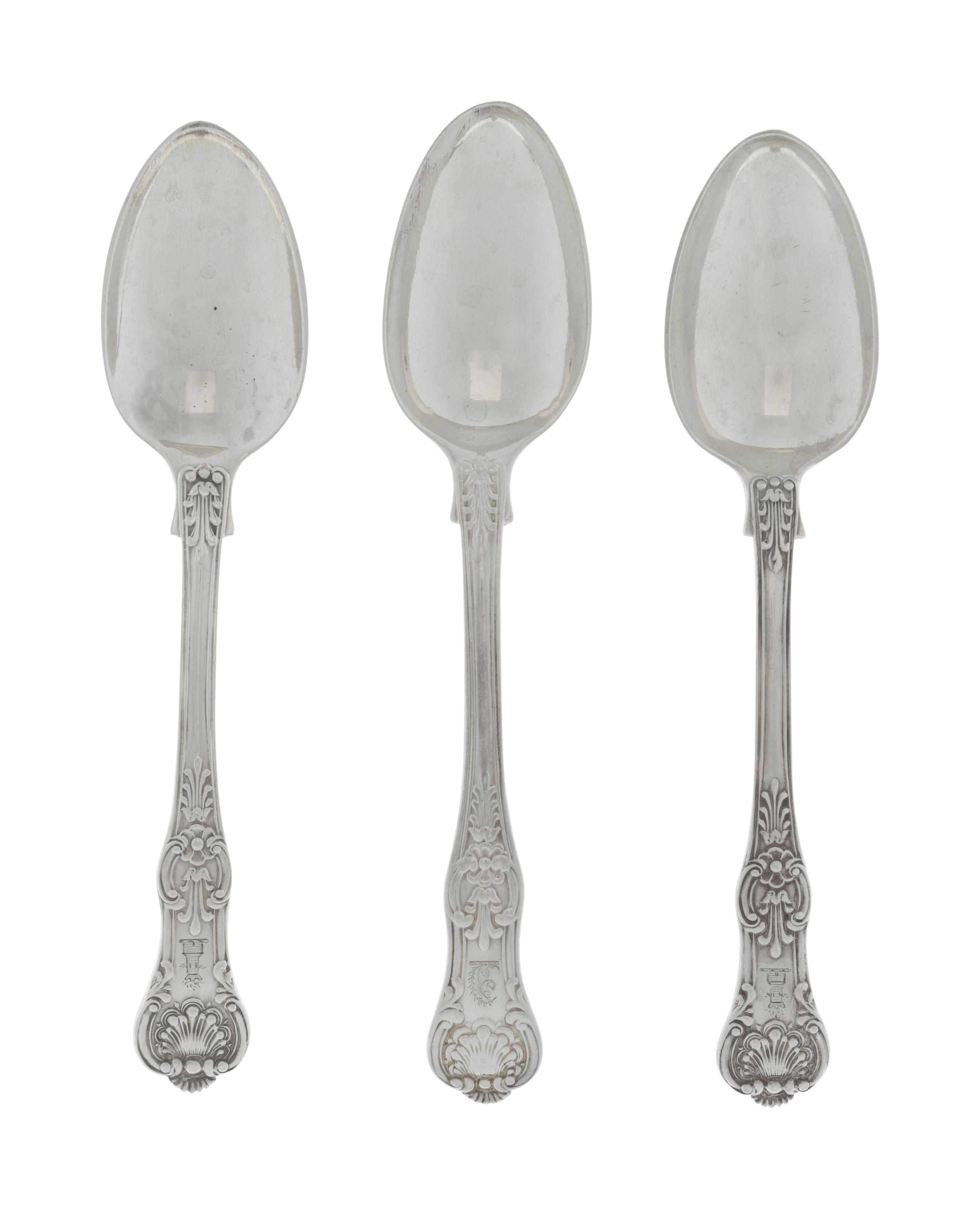 A Group of Twelve English Silver Soup Spoons